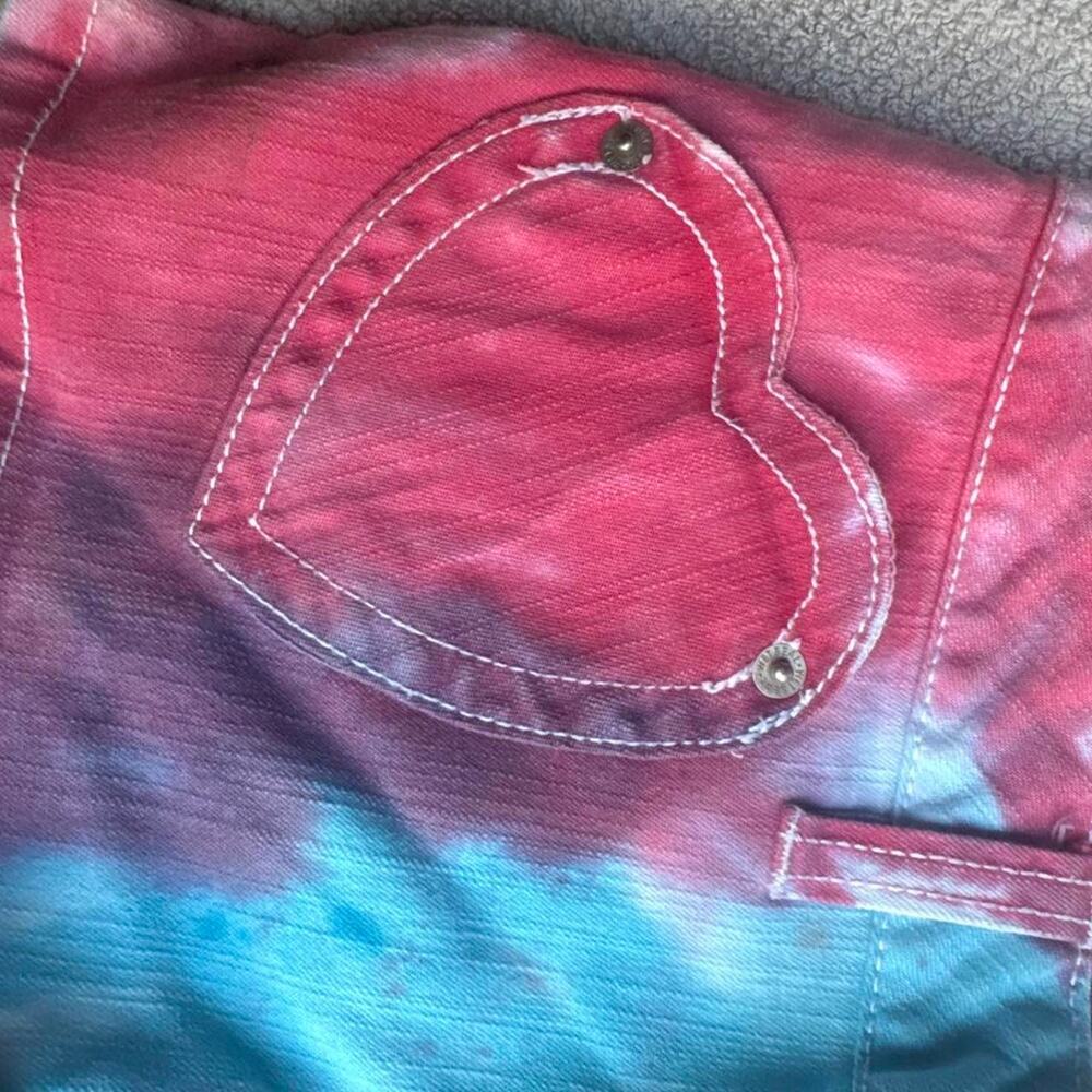 Tie dye heart shorts festival y2k 2000s - Picture 2 of 4